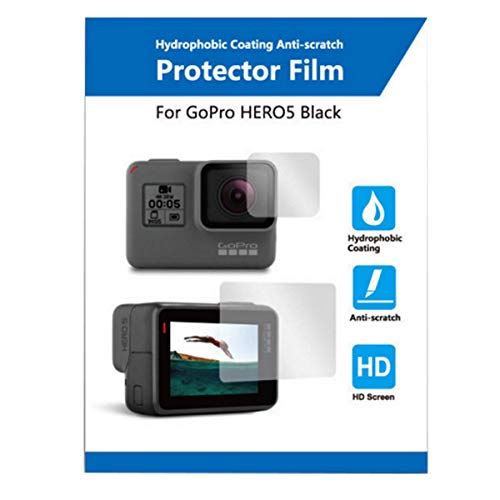 Gopro Hero 7 Black、Gopro Hero (2018)、Hero 6、Hero 6 、Hero 5、Hero 5 Black専用シリコーン 保護 ハウジング のケースカバー シリコーン レンズ カバー LCD スクリーン プロテクター フィルム付き
