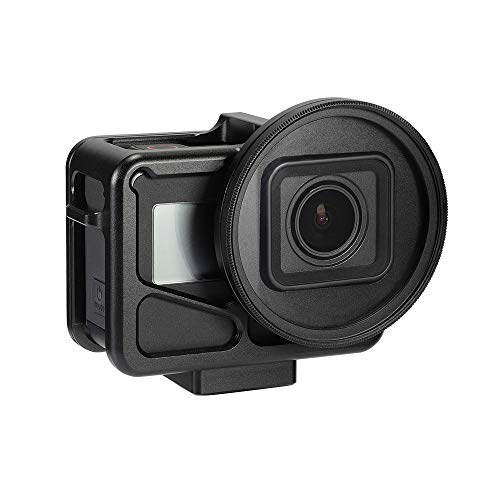EyeGrab GoPro 7/6/5/4/ 保護 ケース GoPro HERO フレーム アクションカメラアクセサリー ハウジングケース 52mm UVレンズ保護キャップ アルミニウム合金 アクセサリー 耐衝撃 10M防水 (52MM・UVレンズ)