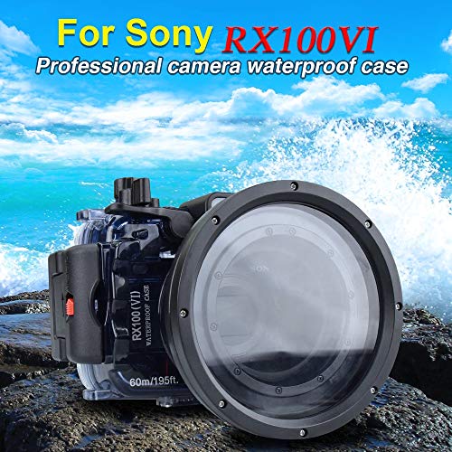 Sea Frogs 60m/195フィート ダイビングカメラ 防水ハウジングケース Sony RX100 VI 用