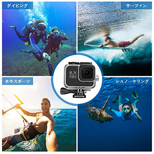 Rhodesy 防水ハウジングケース Gopro Hero8 Black対応 60m水深使用可能 水中撮影用アクセサリー 防水 防塵 カメラ保護ケース アクションカメラ対応