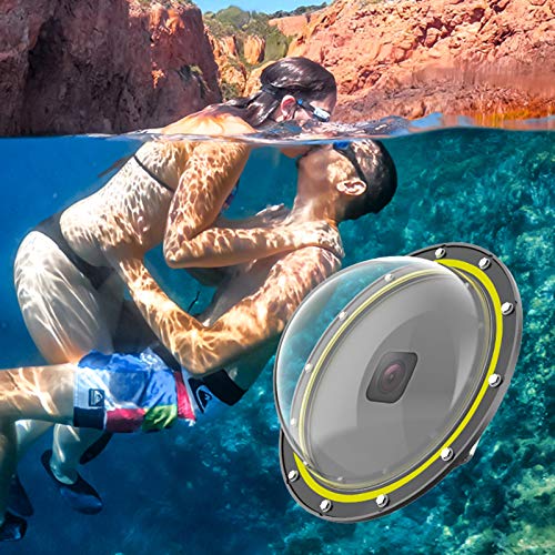 LICHIFIT GoPro Hero 8 防水ケース GoPro 8ドームポート ダイビング保護ケース ハウジングケース 水中撮影 防水30M 浮力グリップ ハンドストラップ付 アクセサリー