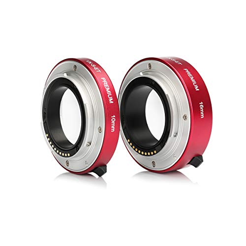 Voking VK-S-ET(P-RED) メタル 接写リング AF オートフォーカス Macro 10mm + 16mmデジタル接写リングセット Sony ソニー F FE マウント用 （赤） A7 N7カメラN7 N7 NEX5 NEX6 NEX7 A5000 A5100 A6000 A6300 A6500対応（赤）