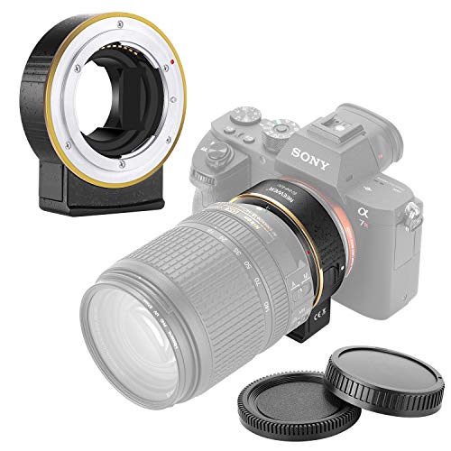 Neewer 電子AFレンズマウントアダプター オートフォーカス絞り制御 Nikon fレンズをSonyA9/A7R3/A7R2/A7M3/A7M2/A6500/A6300/A7R/A7S2/A7S/A7/NEX7/A6000/A5100 などSonyEマウントカメラに取り付け可