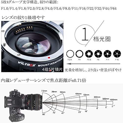 VILTROX EF-M2 IIレンズマウントアダプター Canon EFマウント転換 Panasonic M43/Olympus M43マウント キヤノン マイクロアダプタ リング オートフォーカス パナソニックカメラGH5 GH4 GH3オリムパスE-M10 E-M10II E-M10III E-PM2 E-PM1など対応