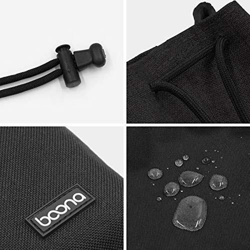 Baona防水ベルベットプロテクタービデオカメラスモールトラベルバッグケース巾着ポーチDSLRニコンキヤノンソニーペンタックスカメラとレンズ（ラウンドLブラック） (カメラバッグ（M-黒色）)