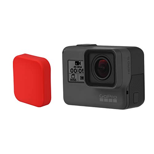 【Nechkitter】GoPro HERO5 6 7 対応 トシリコンレンズカバーキャップレンズは貴重なカメラレンズを汚れ、ほこりや傷（赤)から保護します+反ロストロープ+反ロストグルー複数の保護