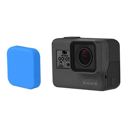 【Nechkitter】GoPro HERO5 6 7 対応 トシリコンレンズカバーキャップレンズは貴重なカメラレンズを汚れ、ほこりや傷（青)から保護します+反ロストロープ+反ロストグルー複数の保護