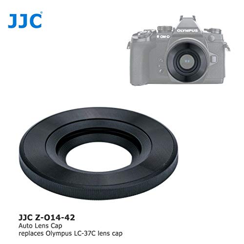 JJC Z-CAP オートレンズキャップ ブラック BLACK【オリンパスED14-42mm F3.5-5.6 EZ専用・オリンパス LC-37C 互換】カメラ電源ON/OFFで自動開閉します。自動キャップ 自動開閉