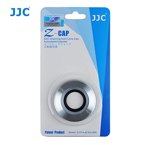 JJC Z-CAP オートレンズキャップ シルバー SILVER【オリンパスED14-42mm F3.5-5.6 EZ専用・オリンパス LC-37C 互換】カメラ電源ON/OFFで自動開閉します。自動キャップ 自動開閉