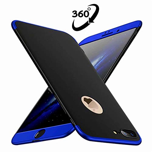 iphone XS Max保護カバー FHXD 360度全面保護 超薄型スマホケース PCハードケース 擦り傷防止 耐衝撃 落下防止 3イン 1保護ケース(青と黒)