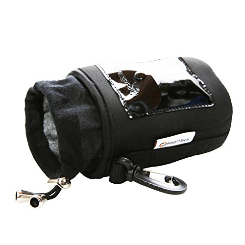 Foto & Tech 3ピース5 mm Extra Thick防水雨カバーネオプレンレンズとフランネル襟レンズバッグひもで調節可能&回転クリップfor Canon Nikon Sony Olympusカメラ(S、M、L