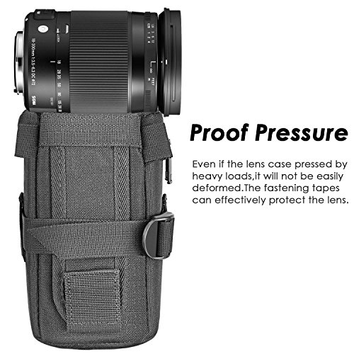 Neewer NW-L2040厚い詰物レンズ保護袋　防水　耐久性　ナイロン製　Canon 100MM 70-300lS 75-300 / Nikon 55-300 28-300 105VR 70-300などの 18-300MM　レンズに使う(赤)