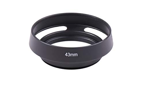 汎用 43mm ねじ込み式 ブラック メタル レンズフード RFIDケース付 一眼レフ ミラーレス カメラ 撮影 レンズ 装着 反射 防止