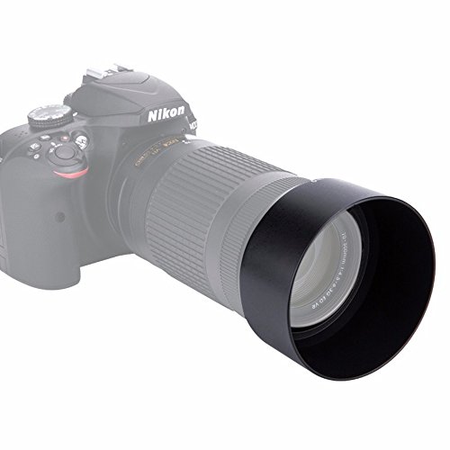 【butten】 Nikon 【 D3400 D5600 D5300 】 ダブルズームキット 対応 【 HB-N106 HB-77 】 互換レンズフード2種 【 55mm 58mm 】 保護フィルター2種