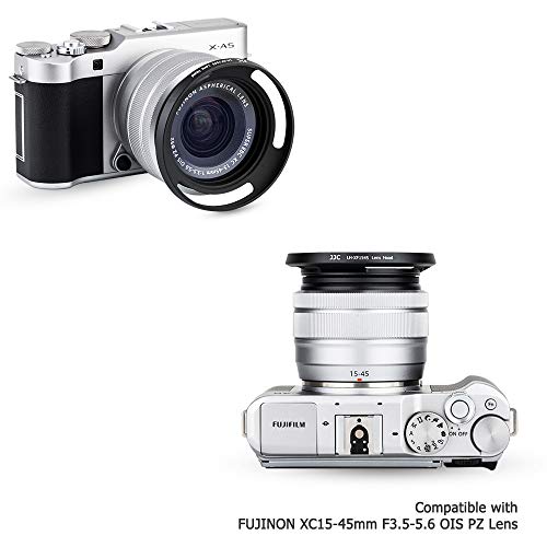 JJC 52mm ねじ込み式レンズフード シェード 富士フィルム Fujifilm Fujinon XC 15-45mm F3.5-5.6 OIS PZ用 カメラレンズフード 適合カメラ: X-T100 X-A5 X-H1 X-Pro2 X-Pro1 X-T2 X-T1 X-T20 X-T10 X-A10 X-E3 E2S A3 A2 A1カメラ/ブラック
