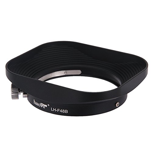 Haoge LH-F48B 正方形金属メタルレンズフードシェード for オリンパス Olympus M.ZUIKO Digital 17mm f1.8 Olympus LH-48Bを交換してください