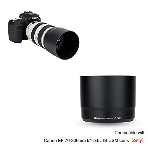 JJC 可逆式 レンズフード 黒 Canon EF 70-300mm f4-5.6l IS USM レンズ 用 ET-73B 互換