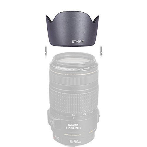 レンズフード ET-60 II, 58mm 花形レンズ保護 Canon EF 55-250MM f/4-5.6 USM,EF 75-300MM f/4-5.6 USM, II, II USM, III, III USM Lenses,EF 90-300MM f/4-5.6 USM対応