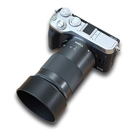 F-Foto Canon ミラーレス一眼 EOS Kiss M / M6 / M10 / M100 ダブルズームキット に適合 EW-53 & ET-54B 互換 レンズ フード と 49mm、52mm保護フィルター ４点セット (EF-M 15-45mm レンズ と EF-M 55-200mm レンズに適合） EW53ET54B4952F_SET
