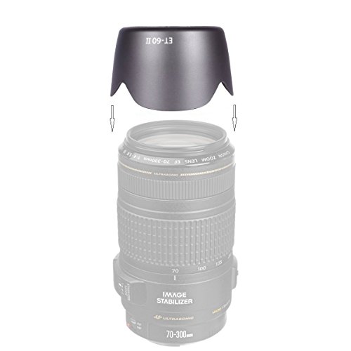 レンズフード ET-60 II, 58mm 花形レンズ保護 Canon EF 55-250MM f/4-5.6 USM,EF 75-300MM f/4-5.6 USM, II, II USM, III, III USM Lenses,EF 90-300MM f/4-5.6 USM対応