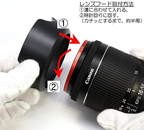 エフフォト F-Foto フード&フィルター W セット キヤノン EW-63C と ET-60 互換 フード と 58mm レンズ保護フィルター×2個のセット H606358SET