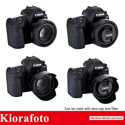 Kiorafoto KES-68 レンズフード Canon ES-68 互換 EF 50mm f/1.8 STM レンズ 適用 花形