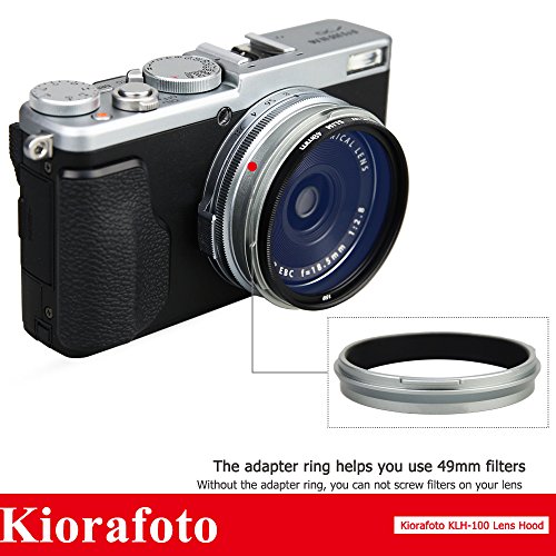 Kiorafoto KLH-100 レンズフード Fujifilm X100F X100T X100 X70 適用 LH-X100 AR-X100 互換