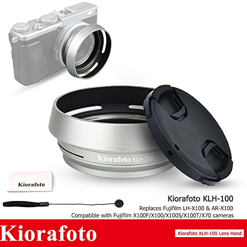 Kiorafoto KLH-100 レンズフード Fujifilm X100F X100T X100 X70 適用 LH-X100 AR-X100 互換