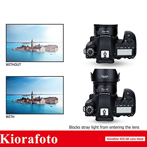 Kiorafoto KES-68 レンズフード Canon ES-68 互換 EF 50mm f/1.8 STM レンズ 適用 花形