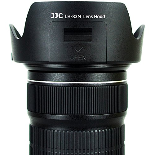 JJC 可逆式 レンズフード Canon EW-83M 互換 EF 24-105mm f3.5-5.6 IS STM レンズ 用 フィルター調整可能