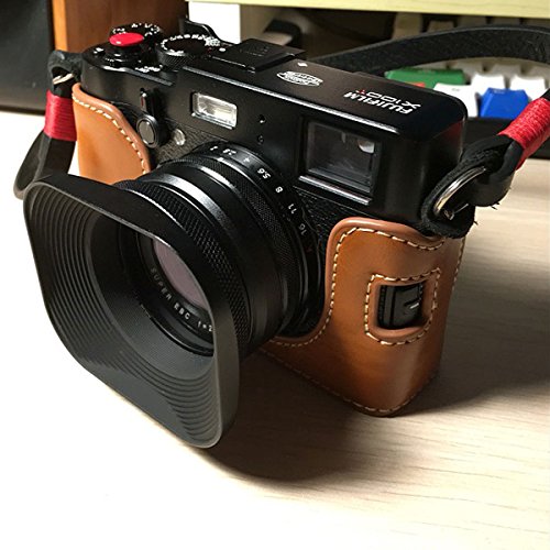 Haoge LH-E3Tメタルスクエアレンズフードシェード兼 49mmアダプターリングfor 富士フイルム Fujifilm Fuji Finepix X100 X100S X100T X70 X100Fカメラ