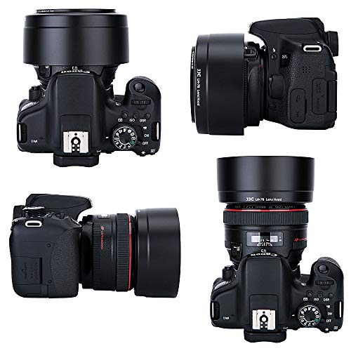 JJC LH-78 可逆式レンズフード Canon EF 50mm F1.2L USM レンズ適用 Canon ES-78 レンズフード互換用 レンズクロス 付属