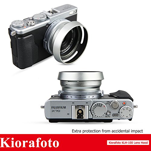 Kiorafoto KLH-100 レンズフード Fujifilm X100F X100T X100 X70 適用 LH-X100 AR-X100 互換