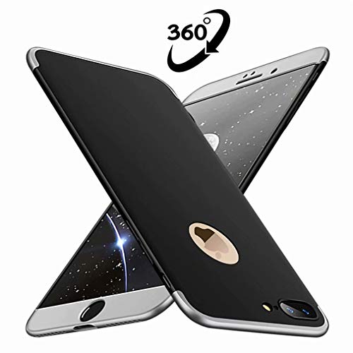 iphone XS Max保護カバー FHXD 360度全面保護 超薄型スマホケース PCハードケース 擦り傷防止 耐衝撃 落下防止 3イン 1保護ケース(銀と黒)