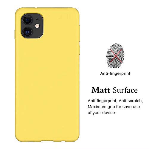 MTR iPhone11 Pro Maxケース tpu シリコン 専用カバー薄型 指紋防止 精細ファイバー裏地 耐衝撃 柔らかい殻 アイフォン11 Pro Maxの保護カバー (イエロー)