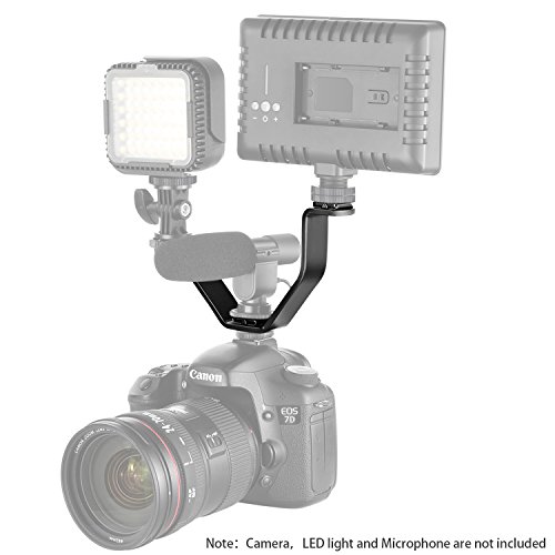 Neewer 13cmV字型コールドシューマウントブラケット DSLRカメラ フラッシュなどに対応