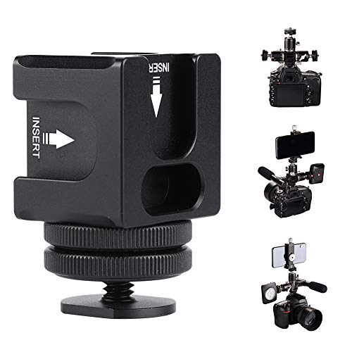 VBESTLIFE カメラホットシュー 三つシュー ホットシューアダプター 多機能 アルミ製 高耐久 デジタル一眼レフカメラ ビデオフィルライトモニターマイク対応
