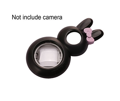 FUJIFILM インスタントカメラ Instax Mini8 /Mini7s専用 Hellokitty 可愛い兎型 自分撮りミラー付き 接写レンズ（ブラックバニー）