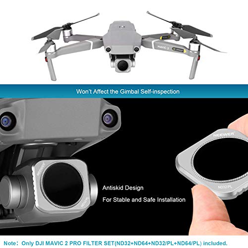 Neewer 4個 レンズフィルターキット DJI Mavic 2 PROに対応 マルチコートND32 ND64 ND32/PL ND64/PLフィルター キャリングボックス付き 屋外撮影用（グレー）