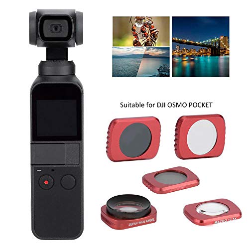 Mugast カメラレンズフィルターセット 広角フィルター+ 12.5Xマクロフィルター+スターフィルター+ CPLフィルター+ 中性濃度 DJI Osmo Pocket用ND16フィルター 5枚セット