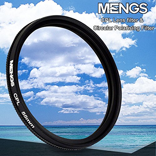 [MENGS] 55mm アルミフレーム付き CPL レンズフィルター と円形偏光フィルタープロテクター ，ユニバーサル デジタルカメラ用