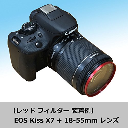 エフフォト F-Foto プロテクト レンズ フィルター スリムタイプ レッド 各社対応 薄型 UV保護フィルター 赤枠  (58mm, レッド) F58-RED