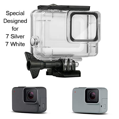 GoPro Hero 7 White/Silver 専用60M防水ケース水中 ダイビング 防水 カメラ 筐体 保護 カバー 12個の防曇インサート