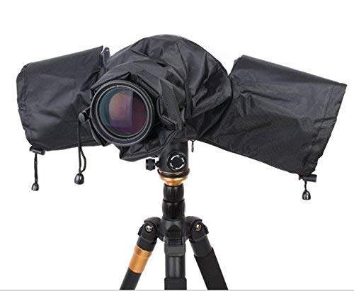 Kesote カメラカバー 防水 レインカバー 一眼レフ対応 レンズカバー 撮影用品 防風防塵防水 ブラック