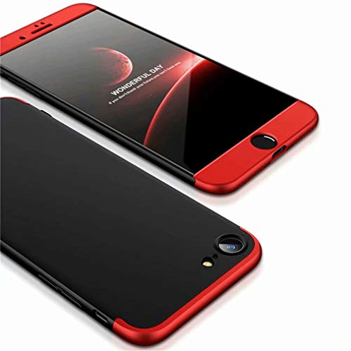 iphone XS Max保護カバー FHXD 360度全面保護 超薄型スマホケース PCハードケース 擦り傷防止 耐衝撃 落下防止 3イン 1保護ケース(赤と黒)