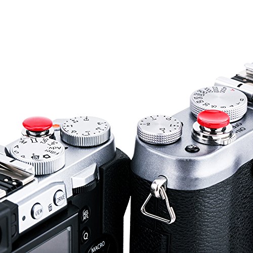 2個セット JJC ソフト レリーズ シャッターボタン 凹 + 凸 タイプ 赤 Fuji Fujifilm X-T30 X-T20 X-T10 X-T3 X-T2 X-PRO2 X-PRO1 X-E3 X100F X100T Sony RX1RII RX10 IV RX10 Nikon Df Olympus OM-1