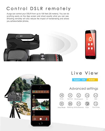 Aurga スマートデジタル一眼レフカメラアシスタント&ワイヤレスストレージ シャッタースピード・HDR・絞り・タイミング露出に対応 Nikon Canon Sony WiFiリモートカメラコントローラー用