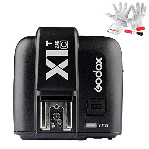 【技適マーク付き】Godox X1T-C送信機 TTL Wireless Remote Flash Trigger for Canon ワイヤレスリモコントリガー キャノン対応 Pergearクリーンキット贈り物として (フラッシュトリガー)