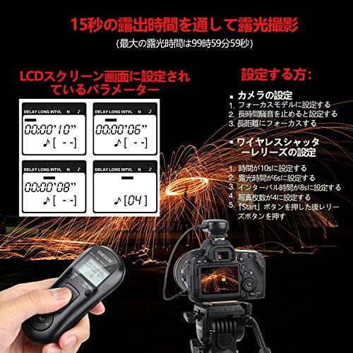 ENEGON ワイヤレスカメラシャッターリモート Canon EOS Rebel T6 T7 80D 70D 60D 60Da 77D T7i T6i T6s SL2 SL1 T5 T3 T5i T4i T3i T2i T1i Xsi XS Xti EOS RP R M6 M5 などのデジカメに対応
