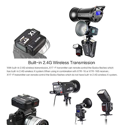 【正規品 技適マーク付き】Godox X1T-F 1/8000s HSS 2.4G フラッシュ リモート トリガトランスミッタ、FUJI カメラ 適用 X-Pro2,X-T20,X-T2,X-T1,X-Pro1,X-T10,X-E1,X-A3,X100F,X100T